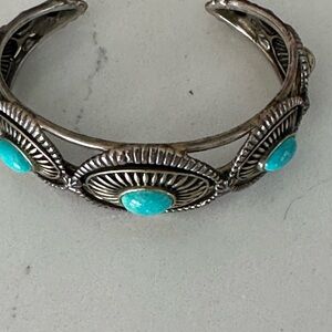 Turquoise Silver /brass Bracelet